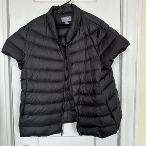 Cap-sleeve black puffer vest